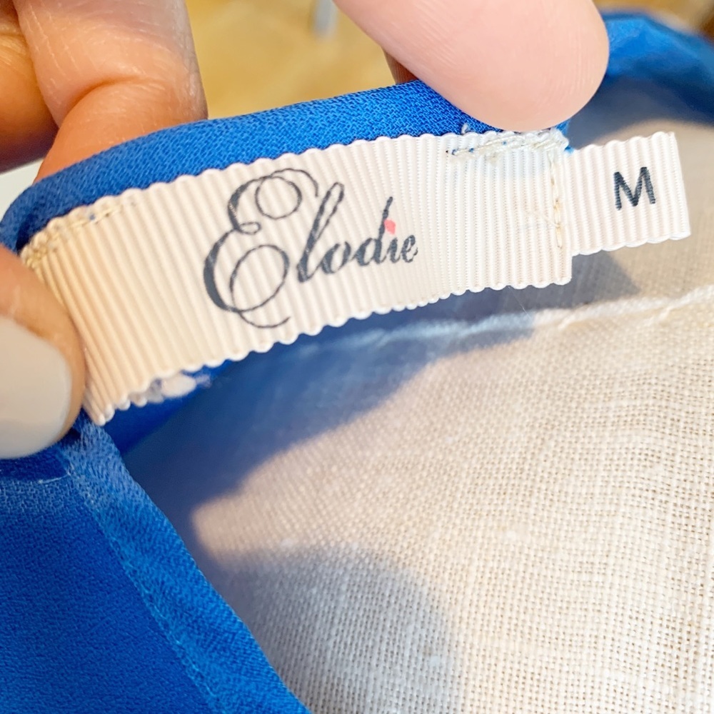 Elodie sheer blue v-neck top Medium - Picture 5 of 6